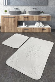 Mijölnir Juego de alfombrillas de baño Ottoman - Ecru